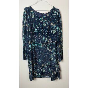 VANESSA BRUNO SILK BLEND FLORAL SEQUIN SHIFT DRESS 40 -6/8
